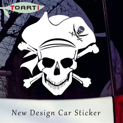 Piracy Crossbones Skull Vinyl Decal New Design Car Sticker Pirate Jolly Laptop Decals Removable ...