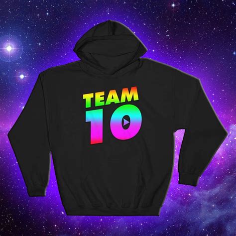 Team 10 Hoodie, Rainbow Team 10 Logo, Team 10 Merch, Jake Paul Merch ...