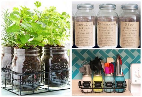 15 Creative + Inexpensive Mason Jar Kitchen Storage Ideas - Sarah Blooms