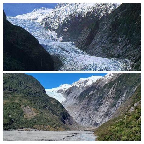 Franz Josef glacier. 2001 and today. : r/OldPhotosInRealLife