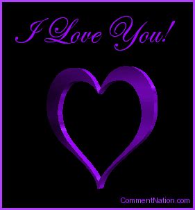 I Love You Purple 3d Heart Image: Graphic Comment Meme or GIF