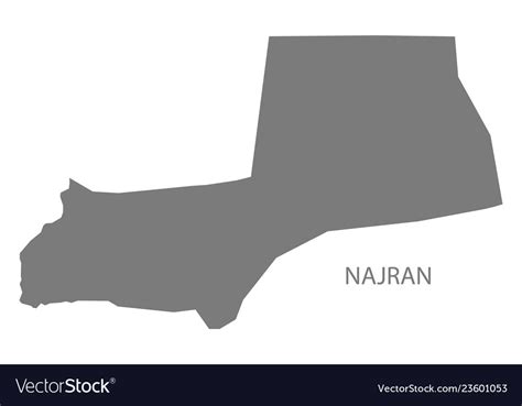 Najran saudi arabia map grey Royalty Free Vector Image