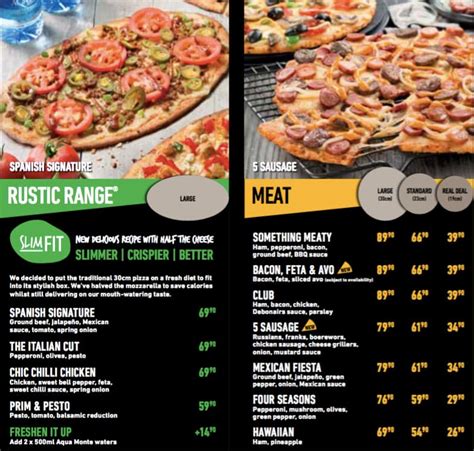 Debonairs Pizza Menu, Menu for Debonairs Pizza, Broadway, Durban - Zomato SA