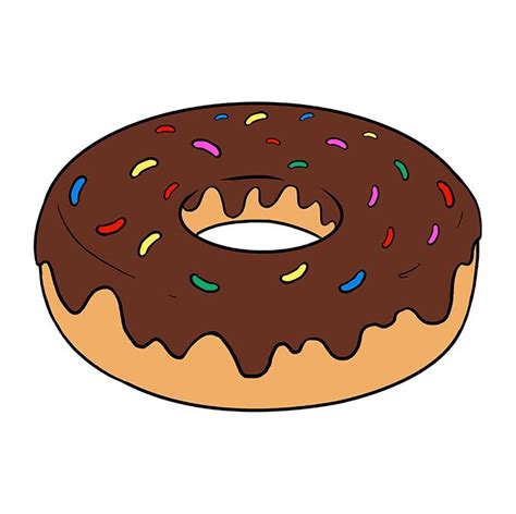 How to Draw a Donut - Really Easy Drawing Tutorial | Donut drawing ...