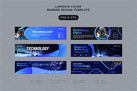 6 Technology Linkedin Banner | Creative Market