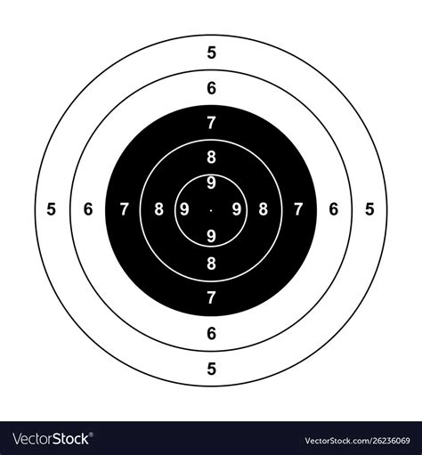 Blank gun target paper shooting target targe Vector Image