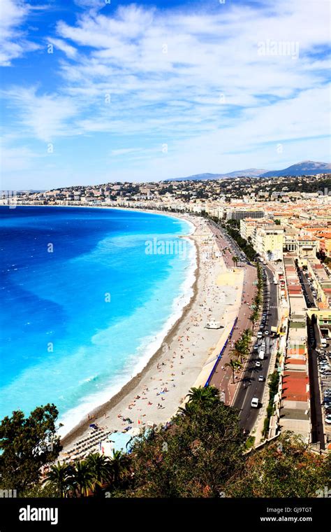 aerial view of beach in Nice Stock Photo - Alamy