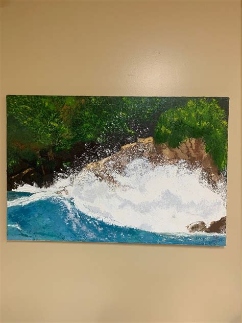 The Crashing Waves Wall Art Oil Painting on Canvas Palette Knife Home Wall Art Ocean Waves - Etsy