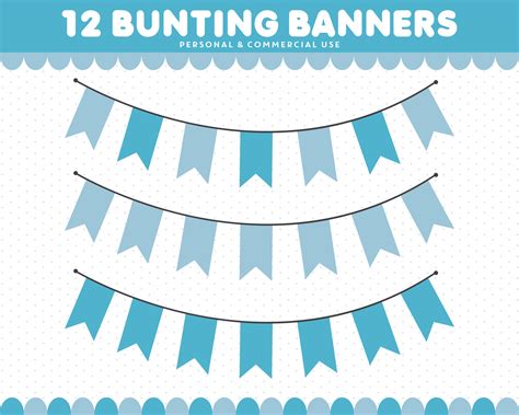 Bunting clipart, Banner clipart, Pennant clipart, CL-1548 By JS Digital ...