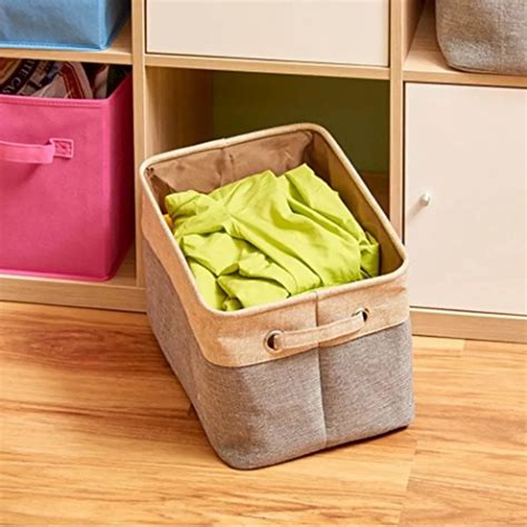 Cube Storage Bins, Foldable, Canvas Fabric Tweed Storage Cube Bin Set ...