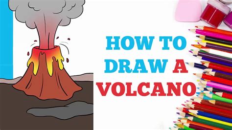 How to Draw a Volcano in a Few Easy Steps: Drawing Tutorial for Kids ...