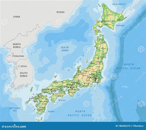 The Detailed Map Of The Japan With Regions Or States And Cities ...