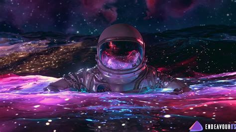 Surreal astronaut floating in space - Wallpaper art - EndeavourOS