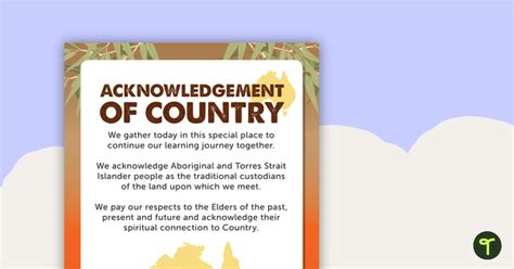 Acknowledgement of Country Poster | Teach Starter