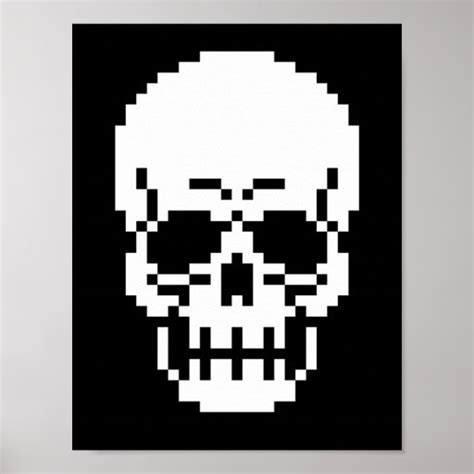 8-Bit Skull Pixel Art Poster | Zazzle