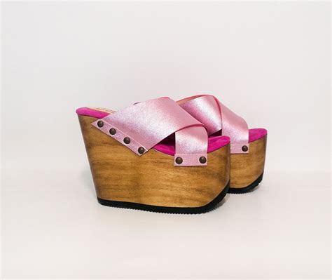 90s Style Platform Sandals Made of Leather - Etsy