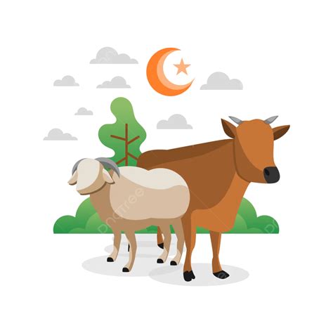 Sacrificial Animals For Eid Al Adha Flat Vector, Eid, Qurban, Eid Al Adha PNG and Vector with ...