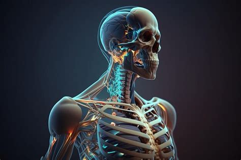 Premium AI Image | A human head and neck with the bones of the skull ...