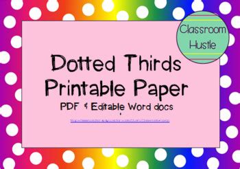 **FREEBIE** Dotted Thirds Printable Paper by Classroom Hustle | TpT