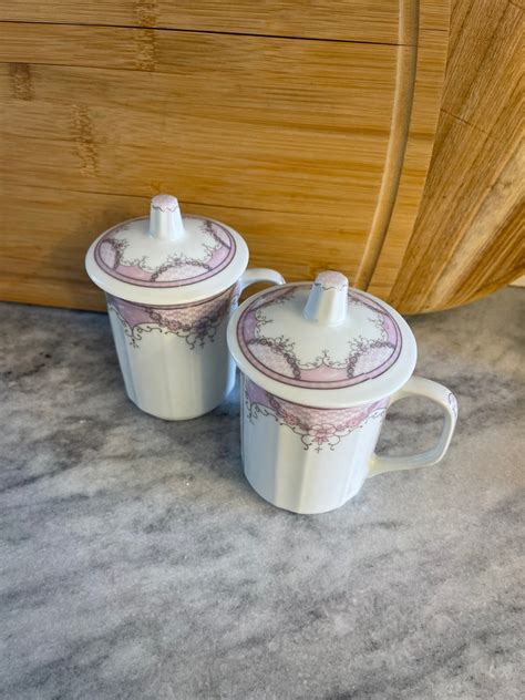 Vintage Fine China Coffee Mugs With Lids - Etsy