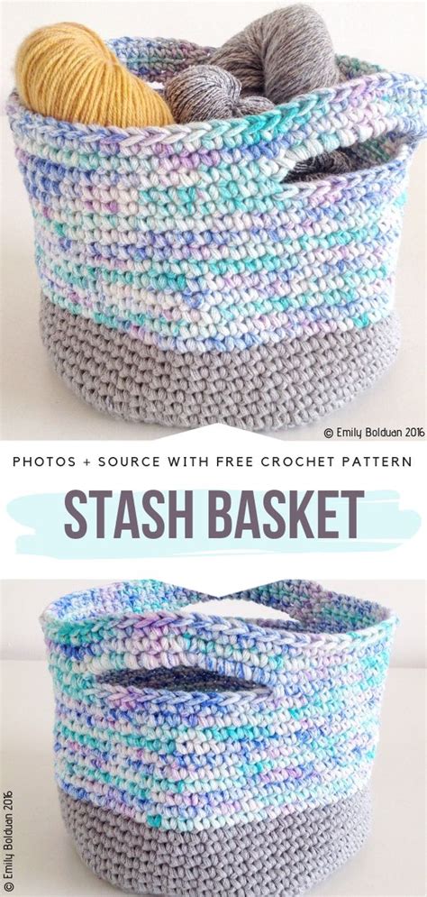 Bulky Yarn Crochet Basket Ideas and Free Patterns