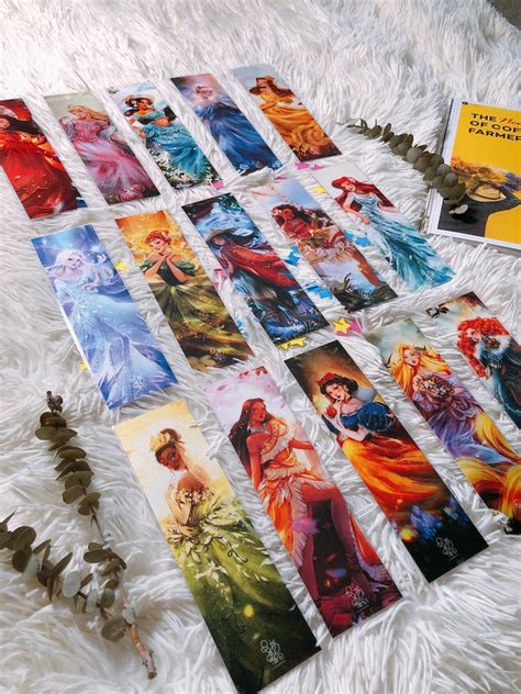 BOOKMARKS Full-set DISNEY PRINCESS Fanart Handmade | Etsy