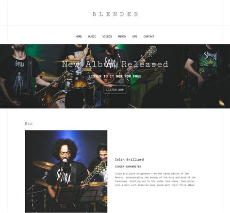 EPK Templates for Bands and Music Artists | Bandzoogle