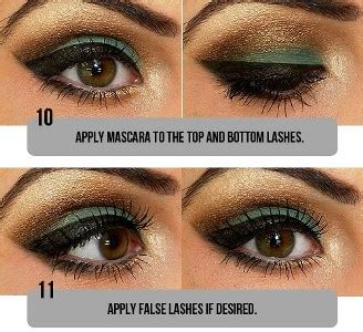 Gold and dark green eyeshadow tutorial | AmazingMakeups.com