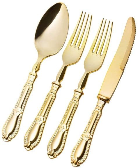 Deluxe Dinnerware | Gold Flatware Set