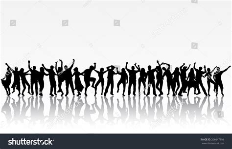 Dancing People Silhouettes Stock Vector Illustration 206647309 ...