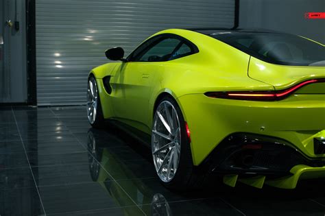 Neat and Futuristic: Lime Green Aston Martin Vantage Goes in Style Wearing Custom Wheels — CARiD ...