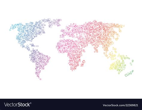 Colorful map world Royalty Free Vector Image - VectorStock