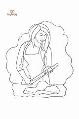Pages Baker Girl Template Kleurplaten Coloring Sketch Page sketch template