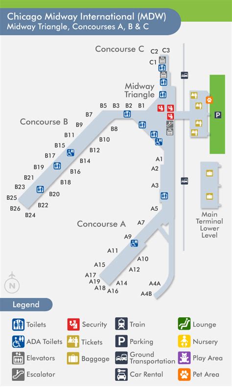 Midway Airport (MDW) Terminal Map