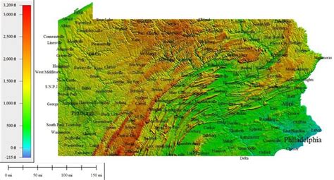 Elevation Map Of Pennsylvania - Venus Jeannine