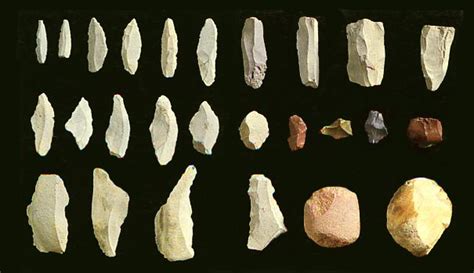 Stone tools from the Paleolithic age ( - BCE.14000). Nara Japan