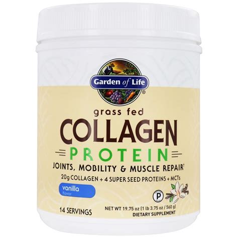 Garden of Life - Grass Fed Collagen Protein Powder 14 Servings Vanilla ...