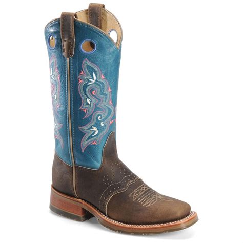 Women's Double-H® 12" Domestic Square Toe ICE™ Roper Western Boots - 612742, Cowboy & Western ...