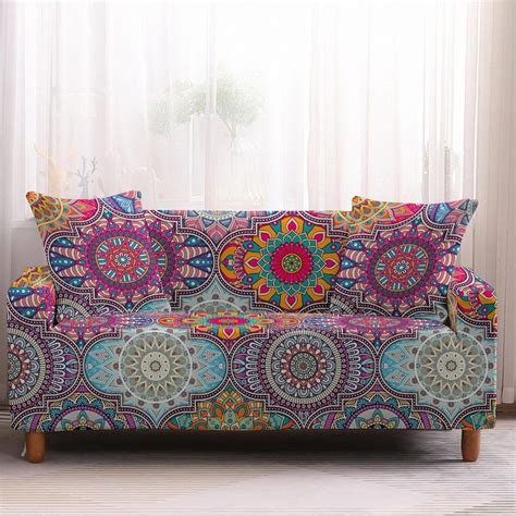 Bohemia Slipcovers Sofa Cover Mandala Pattern | Sectional couch cover, Slipcovers for chairs ...