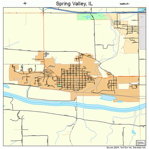 Spring Valley Illinois STREET & ROAD MAP IL atlas poste | eBay