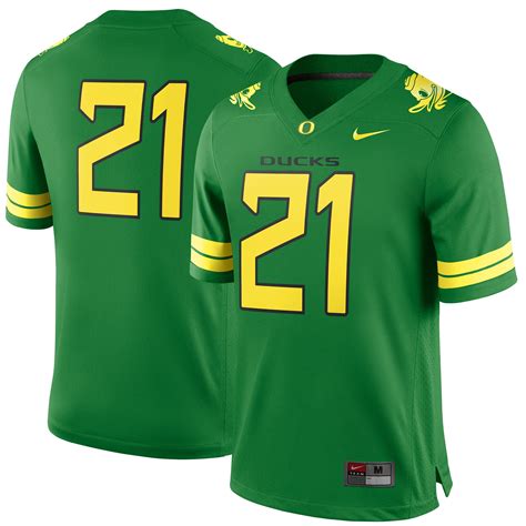 Nike #21 Oregon Ducks Apple Green Game Replica Football Jersey