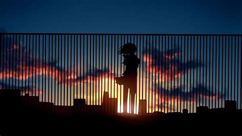 HD wallpaper: silhouette of woman illustration, anime, artwork, sunset, anime girls | Wallpaper ...