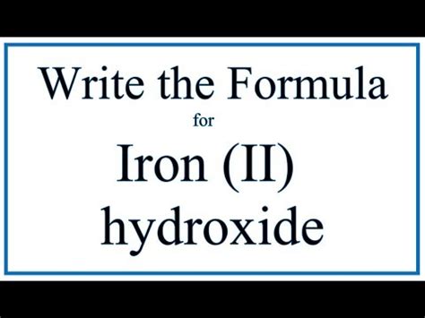 Iron (II) hydroxide: structure, properties, uses - science - 2024