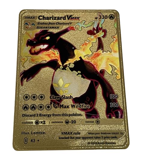 Buy Charizard VMAX Black Pokémon Gold Card - Collector's Rare Shiny Gold Purple - Limited Supply ...