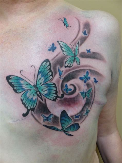 Butterfly Tree Tattoos Mastectomy | colorbutterflydrawing