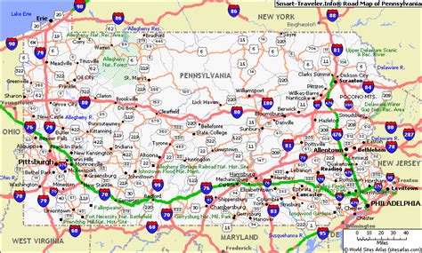 WYOMING STATE MAP PENNSYLVANIA - ToursMaps.com