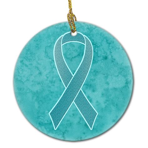 Teal Ribbon for Ovarian Cancer Awareness Ceramic Ornament - Walmart.com - Walmart.com