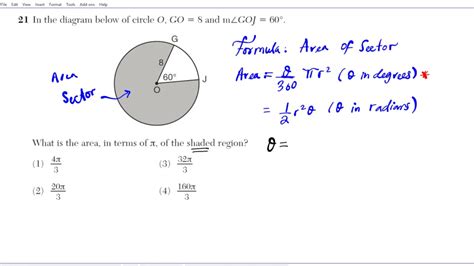 How to Calculate the Area of a Sector Geometry Common Core - YouTube