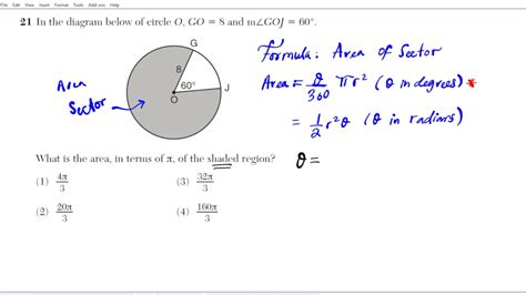 Sector Area Formula Worksheet