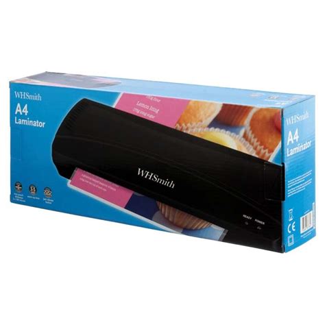 WHSmith A4 Laminator Smart Black With Maximum Pouch Thickness 2x100 ...